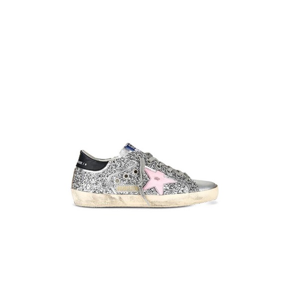 Golden Goose Super Star Silver Glitter Sneakers Womens EU 38 - Picture 2 of 16